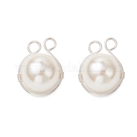 Подвески из медной проволоки с ракушками и жемчугом PALLOY-JF03607-02-1