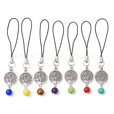 Ремешки для мобильных телефонов из натуральных и синтетических драгоценных камней HJEW-JM01469-1