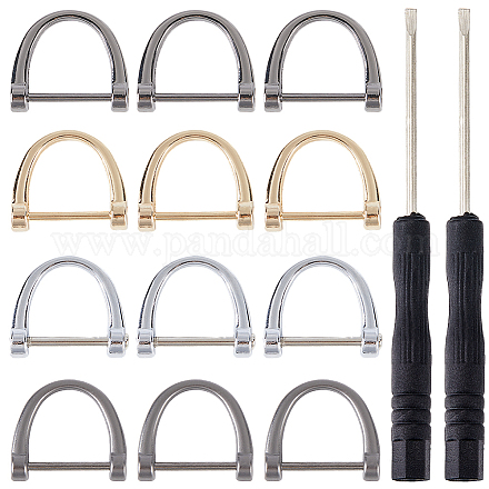 20 шт. 4-цветная регулируемая пряжка из цинкового сплава с D-образным кольцом для ремня-цепочки сумки с 2 шт. железной отверткой FIND-GF0006-92-1