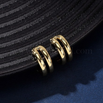 Латунные двухслойные серьги-каффы в форме буквы С EJEW-D332-05A-G-1