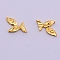 Alloy Cabochons, UV Resin Filling Materilal, Cadmium Free & Lead Free, Leaf, Golden, 6x9x1.5mm