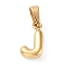 316L Surgical Stainless Steel Charms, Letter Charm, Golden, Letter J, 10x5.5x2.5mm, Hole: 2.5x4.5mm