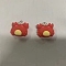 Opaque Resin Pendants, Crab Charm, with Platinum Tone Iron Loops, Red, 21x21x8mm, Hole: 2x2.7mm