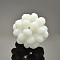 Imitation Jade Glass Round Woven Beads, Cluster Beads, White, 14mm, Beads: 4mm