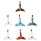 Gemstone Pendants, Whale Tail Charms with 201 Stainless Steel Micro Pave Cubic Zirconia Findings, Stainless Steel Color, Mixed Dyed and Undyed, 30.5x32x6.5mm, Hole: 6x3.5mm
