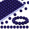 80Pcs Round Silicone Focal Beads, Midnight Blue, 15mm, Hole: 2mm