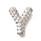 Rack Plating, Brass Pendants, Cadmium Free & Lead Free, Letter A~Z Charms, Letter Y, 20.5~22x12.5~24x5~6.5mm, Hole: 2.5x3mm