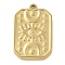 Ion Plating(IP) 304 Stainless Steel Pendants, Tarot, Rectangle with Moon & Eye Charm, Real 14K Gold Plated, 24x16x2.5mm, Hole: 1.6mm