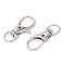 Alloy Swivel Lobster Claw Clasps, Swivel Snap Hook, Platinum, 35x13mm, Hole: 6mm