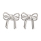 Non-Tarnish 304 Stainless Steel Stud Earrings for Women, Bowknot, Stainless Steel Color, 21x21.5mm