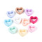 Opaque Acrylic Beads, Heart, Mixed Color, 12x13.5x5mm, Hole: 1.8mm
