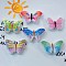Opaque Resin Enamel Cabochons, Butterfly, Gradient Color, Mixed Color, 19~22x28~35x7~8mm