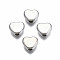 CCB Plastic Beads, for DIY Jewelry Making, Heart, Platinum, 8x9x4mm, Hole: 2mm