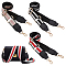 3Pcs 3 Colors Adjustable Stripe Pattern Polyester Webbing Bag Straps, with Alloy Swivel Clasps, for Bag Replacement Accessories, Mixed Color, 77.5~140cm, 1pc/color