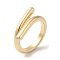 Brass Wire Wrap Cuff Ring for Women, Cadmium Free & Nickel Free & Lead Free, Real 18K Gold Plated, US Size 5 3/4(16.3mm)