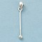 925 Sterling Silver Pendant Bails, Beadable Pins, with S925 Stamp, Silver, 27x0.7mm, Hole: 4.5x3mm, Ball: 3mm
