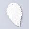 Freshwater Shell Big Pendants, Leaf, White, 78~81x45~50x4~10mm, Hole: 3mm 
