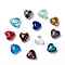Handmade Silver Foil Glass Beads, Heart, Mixed Color, about 12mm in diameter, 8mm thick, hole: 1~2mm