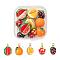 10Pcs 5 Style Fruit Theme Brass Enamel Pendants, Real 18K Gold Plated, Durian & Orange & Watermelon & Pitaya & Mulberries, Mixed Color, 12.5~17x9~13.5x8~11mm, Hole: 2.8mm, 2Pcs/Style