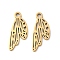 Ion Plating(IP) 304 Stainless Steel Pendants, Manual Polishing, Wings Charms, Golden, 17.5x8x1mm, Hole: 1.6mm