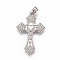 Non-Tarnish 304 Stainless Steel Big Pendants, Cross, Stainless Steel Color, 50.5x30.5x3mm, Hole: 4.5x6.5mm