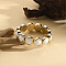Acrylic Flat Round Bangles, Golden, White, Inner Diameter: 2-3/8 inch(6cm)