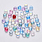Transparent Spray Painted Glass Beads, Heart, Mixed Style, Mixed Color, 6x6x4mm, Hole: 0.7mm