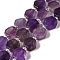 Natural Amethyst Beads Strands, Hexagon, with Seed Beads, 8.5~9x8.5~10x4~5mm, Hole: 1mm, about 37~38pcs/strand, 15.55''~15.75''(39.5~40cm)