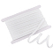 1Pc Nylon Pomm Pomm Ball Edged Ribbon, Clothes Accessories, White, 3/8 inch(10mm), about 10.94 Yards(10m)/pc