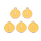 Alloy Enamel Pendants, Cadmium Free & Lead Free, Light Gold, Flat Round with Lightning, Goldenrod, 16x13x2mm, Hole: 1.6mm