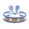 Butterfly Adjustable Polyester & Alloy & Resin Enamel & Rhinestone Slider Bracelets, Macrame Bracelets for Women, with Tassels, White, 5.91~9.45 inch(15~24cm)