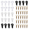 60 Sets 3 Colors Plastic Glass Retainer Clips Kit, with Iron Screw, for Fixing Mirror Box Cabinet Doors, Mixed Color, 25.5x12x8.5mm, Hole: 3mm, 20 sets/color
