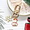 Christmas Alloy Enamel Pendant Decorations, with Alloy Swivel Clasps, for Keychain, Purse, Backpack Ornament, Golden, Snowflake, 55mm, pendant: 20~22mm