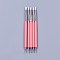 Silicone Double Head Nail Art Dotting Tools, Nail Brush Pens, Painting Drawing Line Brushes, with Brass Tube and Acrylic Finding, Pale Violet Red, 14.6~14.7x0.7mm, 5pcs/set