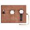 5-Slot Lint Watch Storage Bags, Multi-Purpose Travel Storage Watch Roll-up Organizer, Rectangle, Tan, 17.9x9x1.6cm