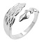 Non-Tarnish Vintage 304 Stainless Steel Wing Couple Rings, Open Cuff Rings for Men and Women, Stainless Steel Color