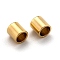 Brass Cord Ends, End Caps Long-Lasting Plated, Real 24K Gold Plated, 5x4mm, Inner Diameter: 3mm