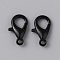 Zinc Alloy Lobster Claw Clasps, Black, 12x7.5x3mm, Hole: 1.2mm