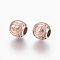 316 Surgical Stainless Steel European Beads, Large Hole Beads, Rondelle with Constellations Gemini, Rose Gold, 10x9mm, Hole: 4mm