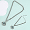 Alloy Rhinestone Bracelets & Necklaces Sets, Evil Eye, Silver, Necklaces: 17.91 inch(45.5cm)