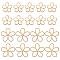 20Pcs 2 Style Brass Filigree Joiners, Hollow, 5-Petal Flower, Raw(Unplated), 22~31x23~32x1mm, Hole: 1.4mm, 10pcs/style