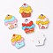 Cake 2-Hole Wooden Buttons, Mixed Color, 25x22x2.5mm, Hole: 1.5mm
