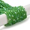 Transparent Glass Beads Strands, Faceted, Frosted, Half AB Color Plated, Rondelle, Green, 4~4.5x3.5~4mm, Hole: 1mm, about 105~110pcs/strand, 38~39cm
