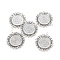 Tibetan Style Pendant Cabochon Settings, Lead Free, Flower, Antique Silver, 43x39x3mm, Hole: 3mm, Tray: 25mm