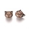 Tibetan Style Alloy Kitten Beads, Cat Head, Cadmium Free & Nickel Free & Lead Free, Red Copper, 8x8x5mm, Hole: 2mm