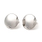Non-Tarnish 304 Stainless Steel Stud Earrings, with Vertical Loops, Flat Round, Stainless Steel Color, 15mm, Hole: 3mm, Pin: 0.8mm