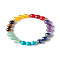 7 Chakra Healing Reiki Yoga Bracelet for Girl Women, Mixed Stone Round Beads Stretch Bracelet, Inner Diameter: 2-3/4 inch(6.85cm)