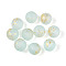 Baking Painted Glass Beads, Round, with Gold Powder, Light Cyan, 8~8.5mm, Hole: 1.2~1.5mm, about 1430pcs/1000g