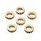 Brass Micro Pave Cubic Zirconia Spacer Beads, Long-Lasting Plated, Cadmium Free & Lead Free, Large Hole Bead, Real 18K Gold Plated, Flat Round, Mixed Color, 8x2mm, Hole: 4.5mm
