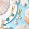 2Pcs Starfish & Sea Turtle Synthetic Turquoise & Natural White Mother of Pearl Shell Chip Pendant Decorations, with Alloy Swivel Lobster Claw Clasps, Mixed Color, 74~76mm